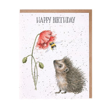 Load image into Gallery viewer, &#39;Birthday Bee&#39; Hedgehog Birthday Card

