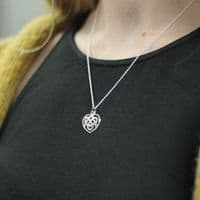 Celtic Knotwork Silver Heart Pendant 'Dee'