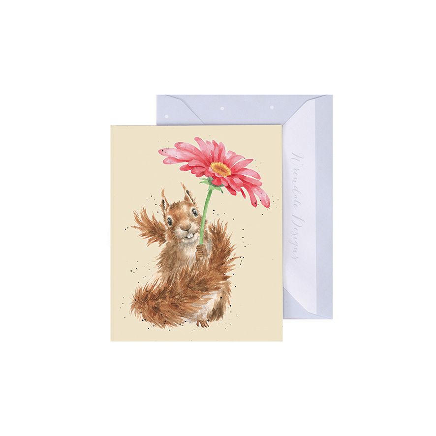 'Flowers Come After Rain' Squirrel Mini Gift Card