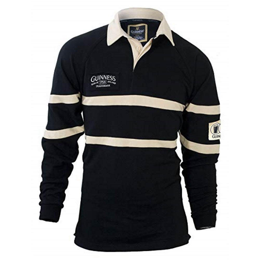Guinness Black & Cream Traditional Rugby Shirt