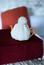 Load image into Gallery viewer, Aran Cable Knit Tea Cosy with Pom Pom
