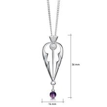 Load image into Gallery viewer, Thistle Pendant Necklace in Sterling Silver with Amethyst
