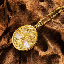 Load image into Gallery viewer, 14kt Gold Vermeil Tree of Life Mother of Pearl Necklace
