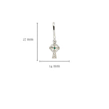 Load image into Gallery viewer, Sterling Silver Crystal Shamrock Hoop Earrings
