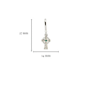 Sterling Silver Crystal Shamrock Hoop Earrings