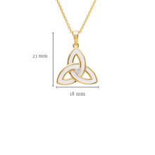 Load image into Gallery viewer, Gold Vermeil White Enamel Celtic Trinity Knot Necklace
