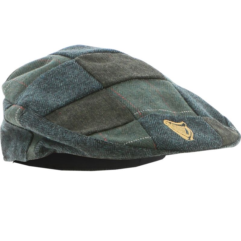 Guinness Tweed Check Patch Flat Cap Green