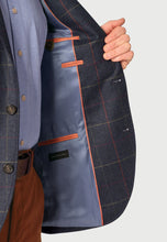 Load image into Gallery viewer, Tailored Fit Magnum Navy Check Wool Jacket
