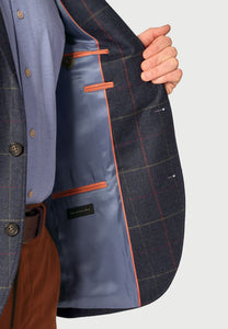 Tailored Fit Magnum Navy Check Wool Jacket