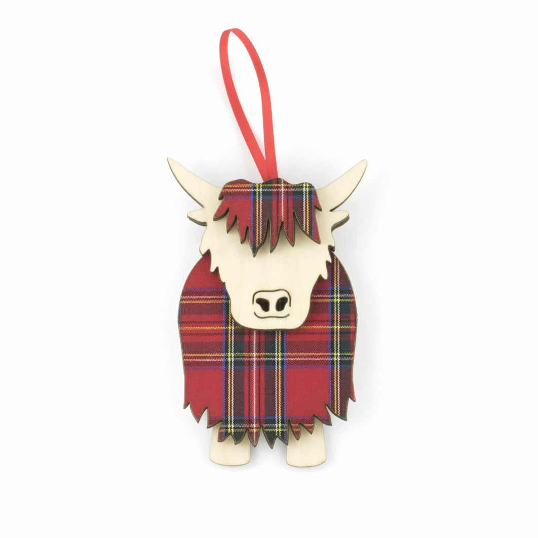 ARTCUTS ORNAMENT HAMISH COO WOOD/RS TARTAN