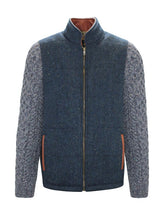 Load image into Gallery viewer, Navy Shackleton Jacket with Charcoal Cable Knit Sleeve
