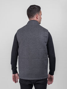 Celtic Tweed Bodywarmer with Leather Trims