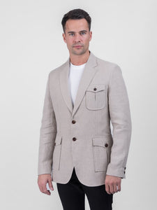 Irish Natural Linen Plain Style Jacket