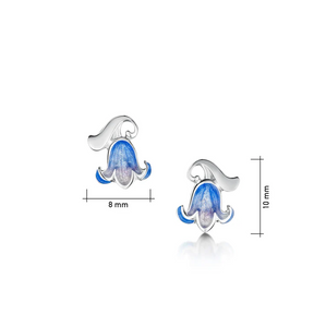 Sheila Fleet Bluebell Enamel Stud Earrings in Sterling Silver