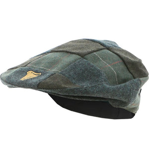 Guinness Tweed Check Patch Flat Cap Green