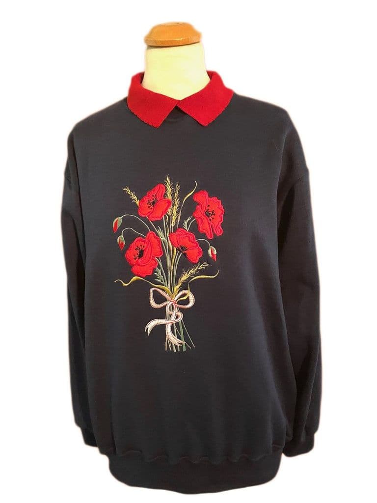 Rambler Clothing Poppies Embroidered Sweatshirt