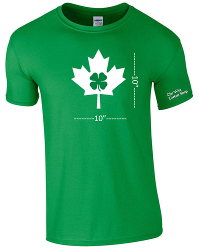 Shamrock on White Maple Leaf Irish Green T-shirt