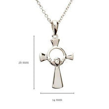 Load image into Gallery viewer, Silver Claddagh Cross
