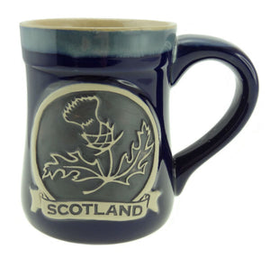 Thistle/Scotland Stoneware Mug - Blue