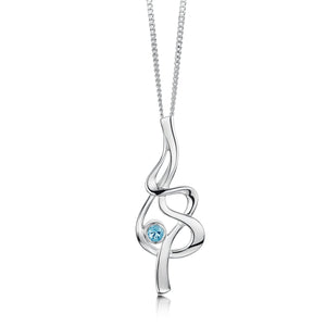Sheila Fleet Tidal Silver Pendant Necklace with Blue Topaz