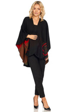Load image into Gallery viewer, Shawl with Celtic Motif-Black and Red
