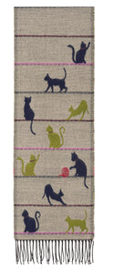 Scarf with Cat and Wool Motif