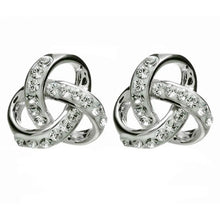 Load image into Gallery viewer, Shanore Trinity Knot Earrings with Crystals
