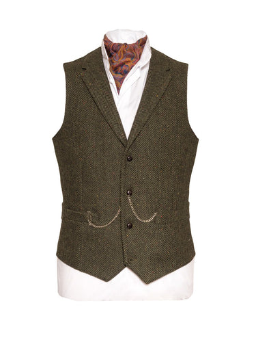 Pearse tweed herringbone wool waistcoat