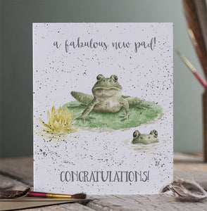 'New Pad' Frog New Home Card