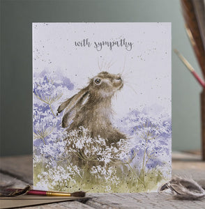 'Here for You' Hare Sympathy Card