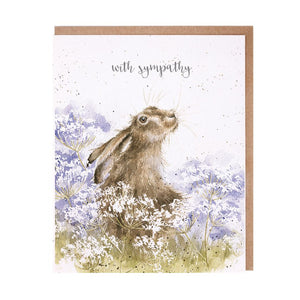 'Here for You' Hare Sympathy Card