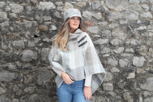 Load image into Gallery viewer, Shawl Collar Multi Beige Poncho
