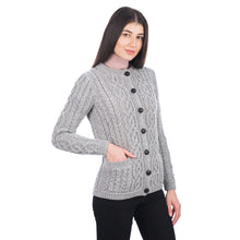 Load image into Gallery viewer, Ladies Aran Button Cardigan
