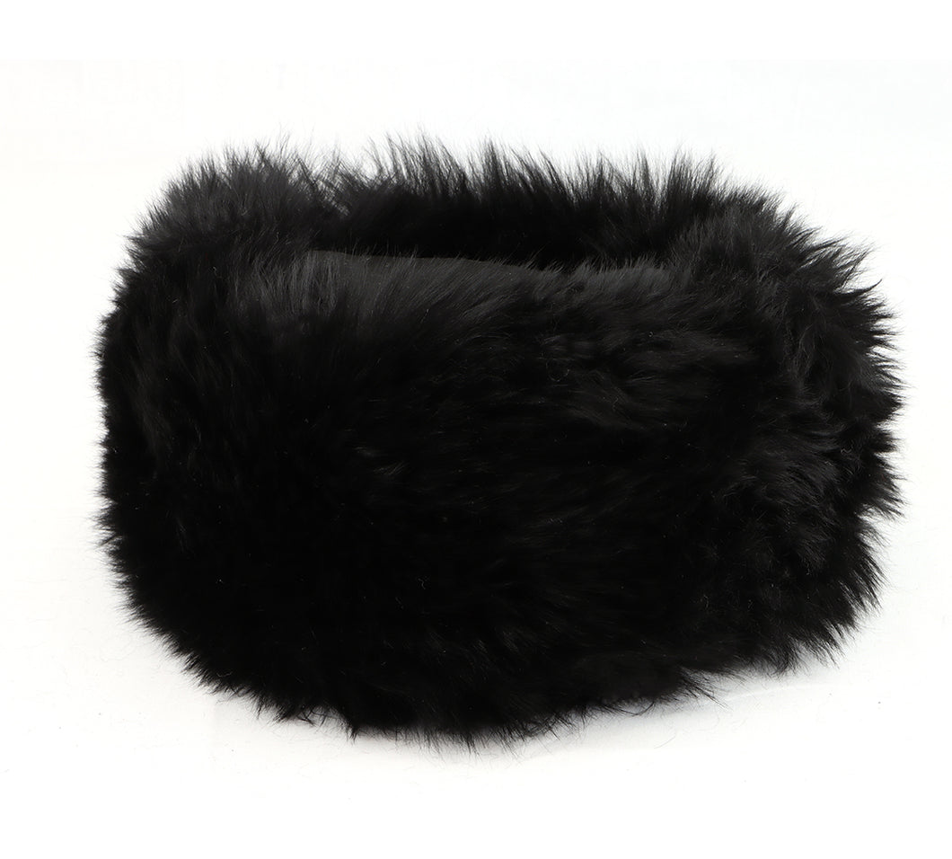 Snow Queen Sheepskin Hat - Black