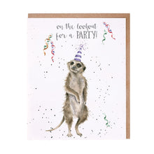 Load image into Gallery viewer, &#39;Lookout For A Party&#39; Meerkat Birthday Card
