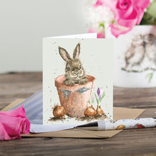 Load image into Gallery viewer, &#39;Flower Pot Bunny&#39; Mini Gift Card
