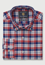 Load image into Gallery viewer, Red, Blue and White Check Washed Cotton Oxford Shirt
