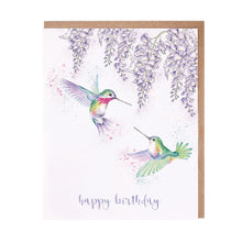 Load image into Gallery viewer, &#39;Wisteria Wishes&#39; Hummingbird Birthday Card
