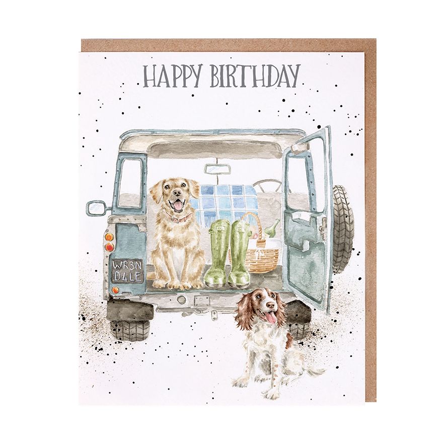 'Barking Birthday' Labrador & Spaniel Birthday Card