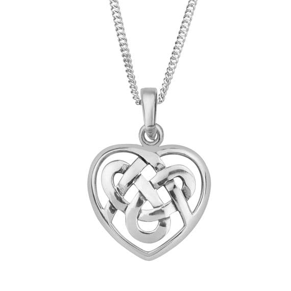 Celtic Knotwork Silver Heart Pendant 'Dee'