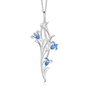 Bluebell 3-flower Pendant Necklace in Sterling Silver