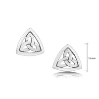 Load image into Gallery viewer, Book of Kells Trinity Knot Stud Earrings in Sterling Silver
