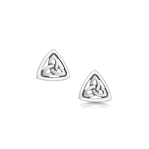 Book of Kells Trinity Knot Stud Earrings in Sterling Silver
