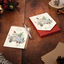 Load image into Gallery viewer, &#39;Driving Home For Christmas&#39; Dog and Woodland Animal Christmas Card Pack
