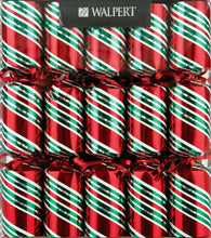 Load image into Gallery viewer, Walpert Holographic Candy Cane Christmas Crackers
