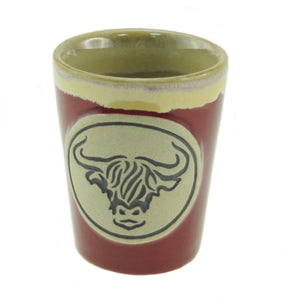 Highland Cow Stoneware Shot Glass - Red