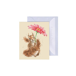 'Flowers Come After Rain' Squirrel Mini Gift Card