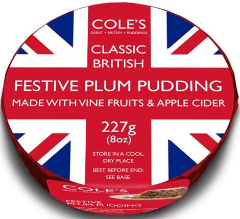 Cole's Classic British Festive Plum Pudding 227g