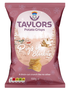 Taylors Festive Pigs In Blankets Flavour Potato Crisps 150g