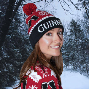 Guinness Black & Red Christmas Beanie